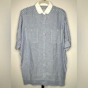 Pierre Cardin Pour Paul & Joe Women Linen Shirt Dress - Striped Button Up
